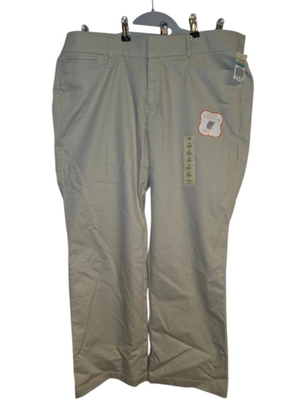 Dockers Khaki Diem Pants Trousers Size 16P Preppy Uniform Trousers Bottoms Plus
